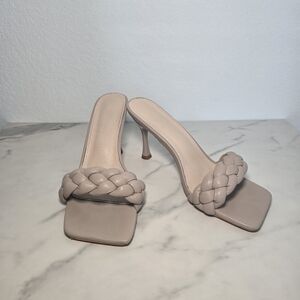 Cream Minimalist Quilted Heels